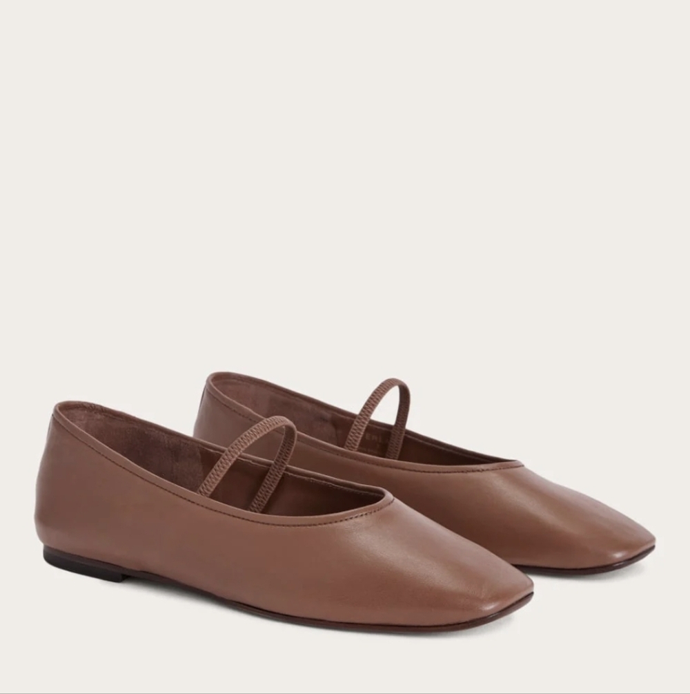 NEW Everlane The Day Mary Jane Rum Brown Leather Slip-On Ballet Flats 8 - Picture 2 of 14